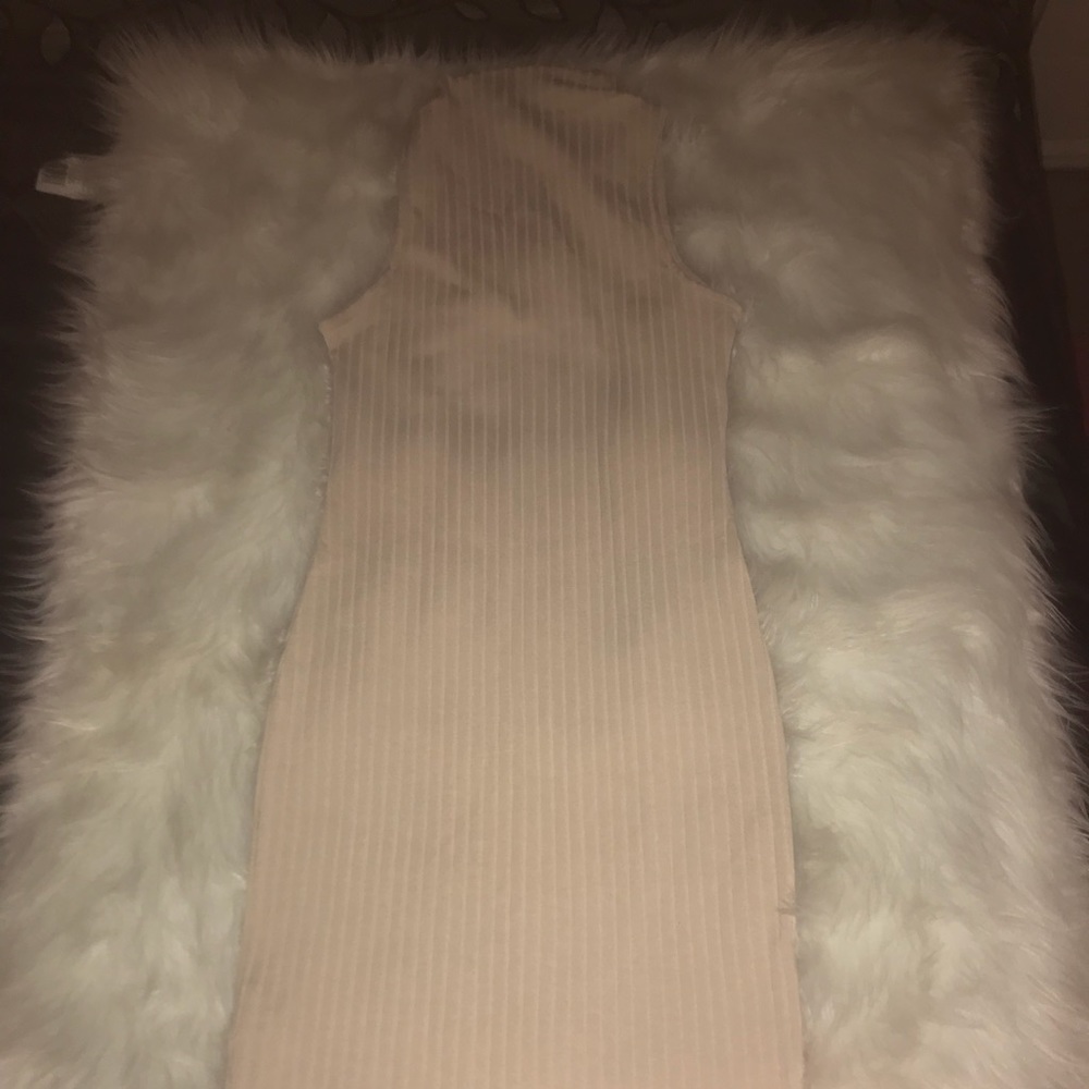 Long tight nude dress